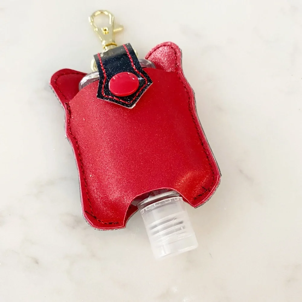 Minnie Mouse Bow Hand Sanitizer Holder Clip On Red Black